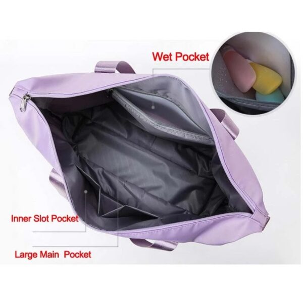 Foldable Storage Travel Bag Waterproof Large Capacity Gym Fitness Bag Weekender Overnight For Women - Image 8