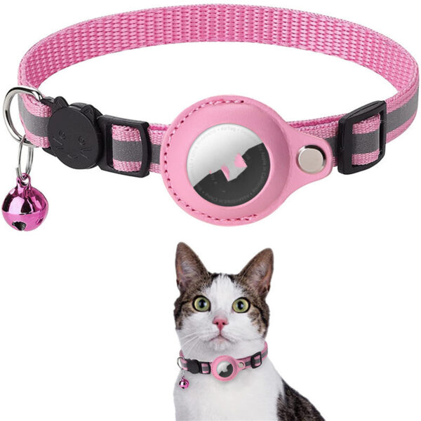 Reflective Collar Waterproof Holder Case For Airtag Air Tag Airtags Protective Cover Cat Dog Kitten Puppy Nylon Collar - Image 4