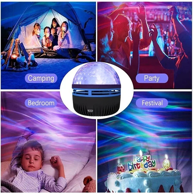 LED Star Galaxy Projector Lamp Spotlight Colorful Rotating Magic Ball Bedroom Atmosphere Lamp Bar KTV Disco Party Stage Light - Image 5