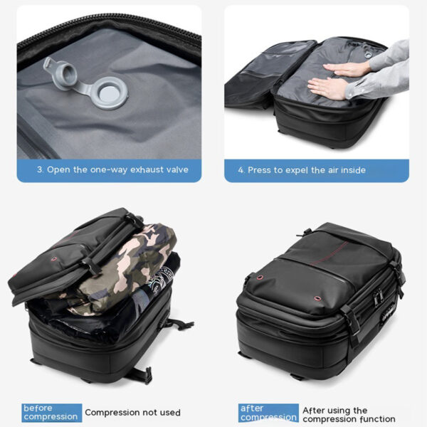 Travel Backpack Men's Business Multifunction Computer Bag Vacuum Compression Large-capacity Backpack - Image 8