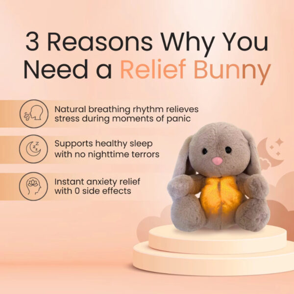 Breathing Rabbit Soothing Sensory Plush Toy With Relieve Anxiety Bunny Comforter Breathes For Newborn Conciliate Baby - Image 9
