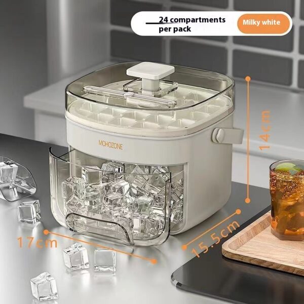 Press-type Convenient Outdoor Portable Ice Tray Large Capacity Ice Bucket 48 Extra-Large Ice Maker Food Grade Plastic Storage Tray Essential Kitchen Gadget - Image 8