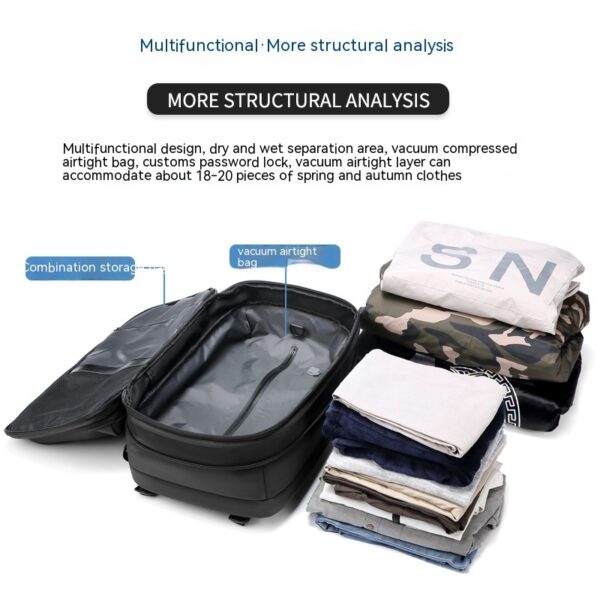 Travel Backpack Men's Business Multifunction Computer Bag Vacuum Compression Large-capacity Backpack - Image 7