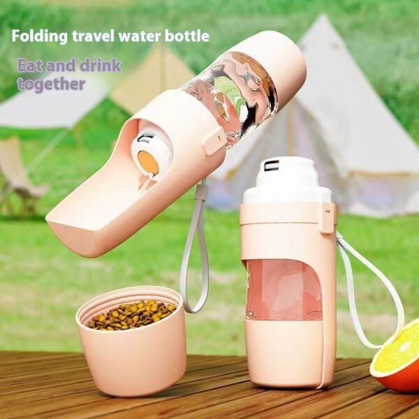 2 In 1 Travel Cat Water Bottle Pet Water Dispenser Feeder Drinking Feeder Cat Outing Water Feeder Pets Outdoor Portable Cup Pet Products - Image 3