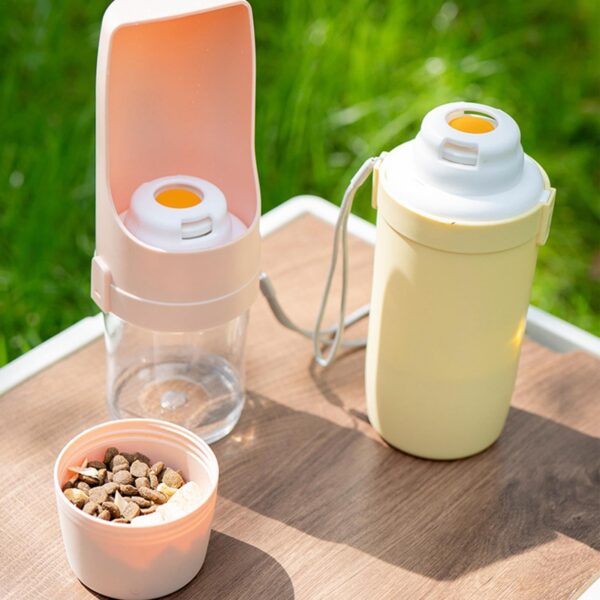 2 In 1 Travel Cat Water Bottle Pet Water Dispenser Feeder Drinking Feeder Cat Outing Water Feeder Pets Outdoor Portable Cup Pet Products