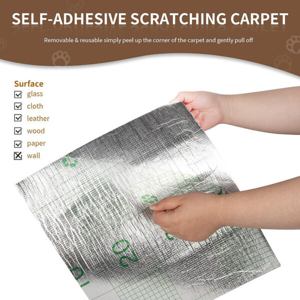 Self-Adhesive Carpet Cats Scratch Board Wall Anti Cat Scratch Sofa Diy Cats Scratch Board Sofa Protection Paws Sharpen Trimmable Pet Products - Image 3